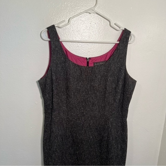 Jessica Howard Sleeveless Sheath Dress Charcoal Gray 14 - Picture 2 of 13